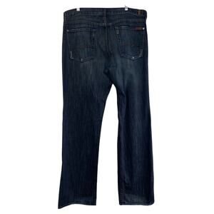 7 For All Mankind Mens Jeans Size 36 Button Fly Straight Leg Dark Wash Cotton